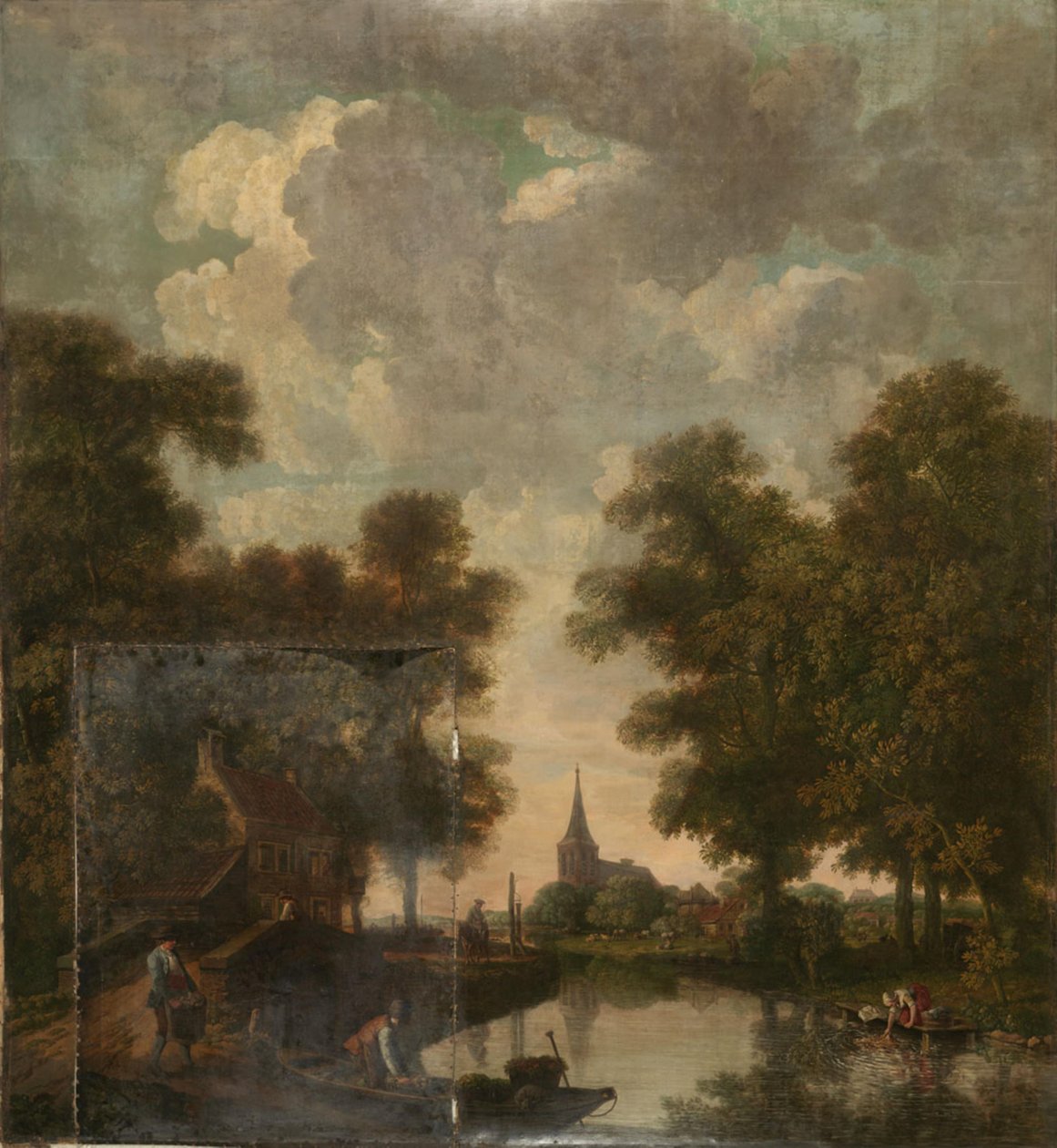Tela con paesaggio olandese, appartenente alla sala di Nieuwe Doelenstraat 22 da Jurriaan Andriessen