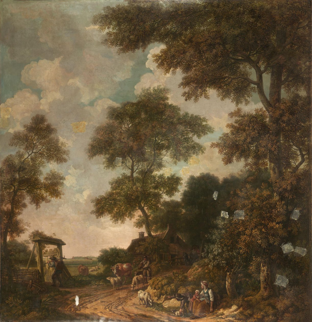 Tappezzeria con paesaggio olandese, appartenente alla sala in Nieuwe Doelenstraat 22 da Jurriaan Andriessen