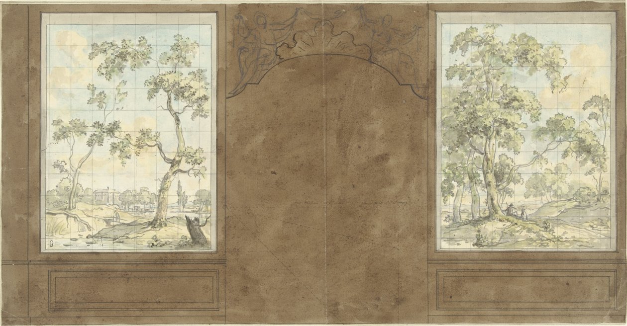 Progetto per la parete della sala di Jan de Groot, Keizersgracht 187 da Jurriaan Andriessen