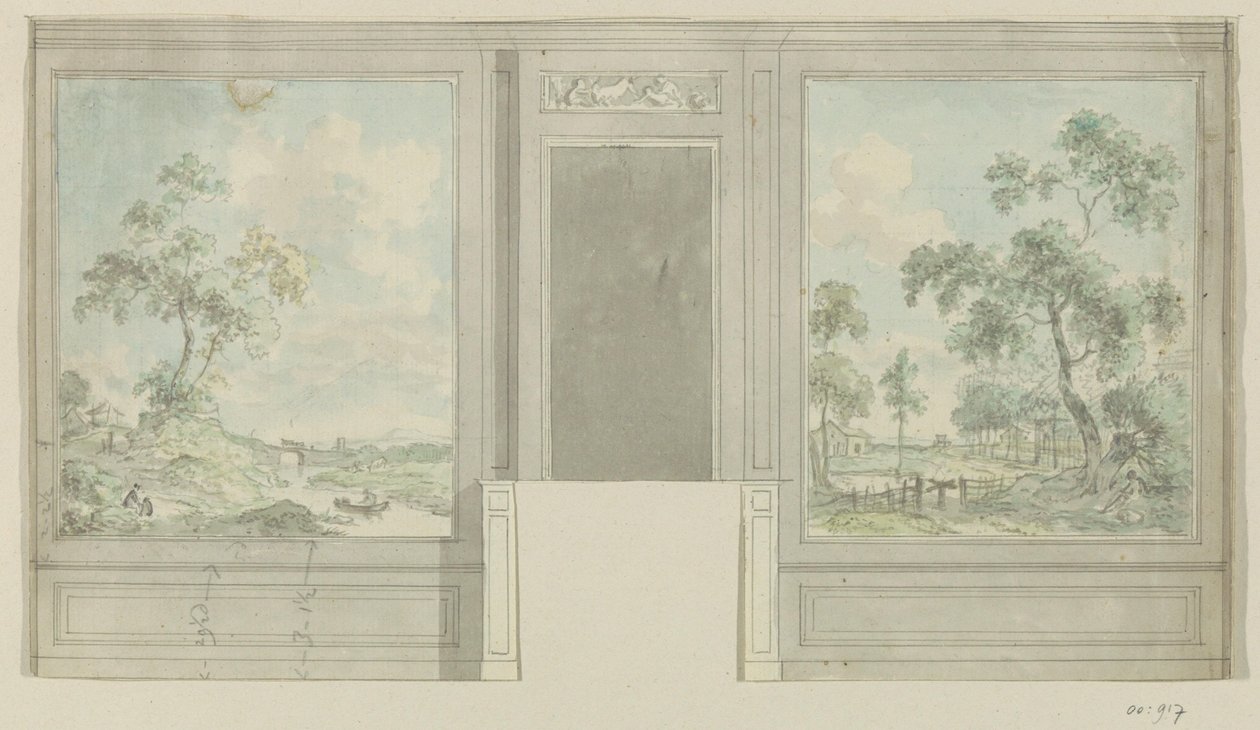 Disegno progettuale per una parete divisoria da Jurriaan Andriessen