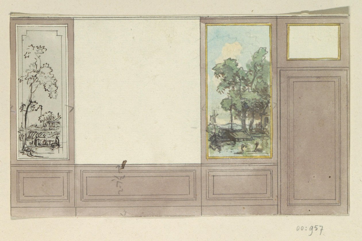 Disegno progettuale per una parete divisoria da Jurriaan Andriessen