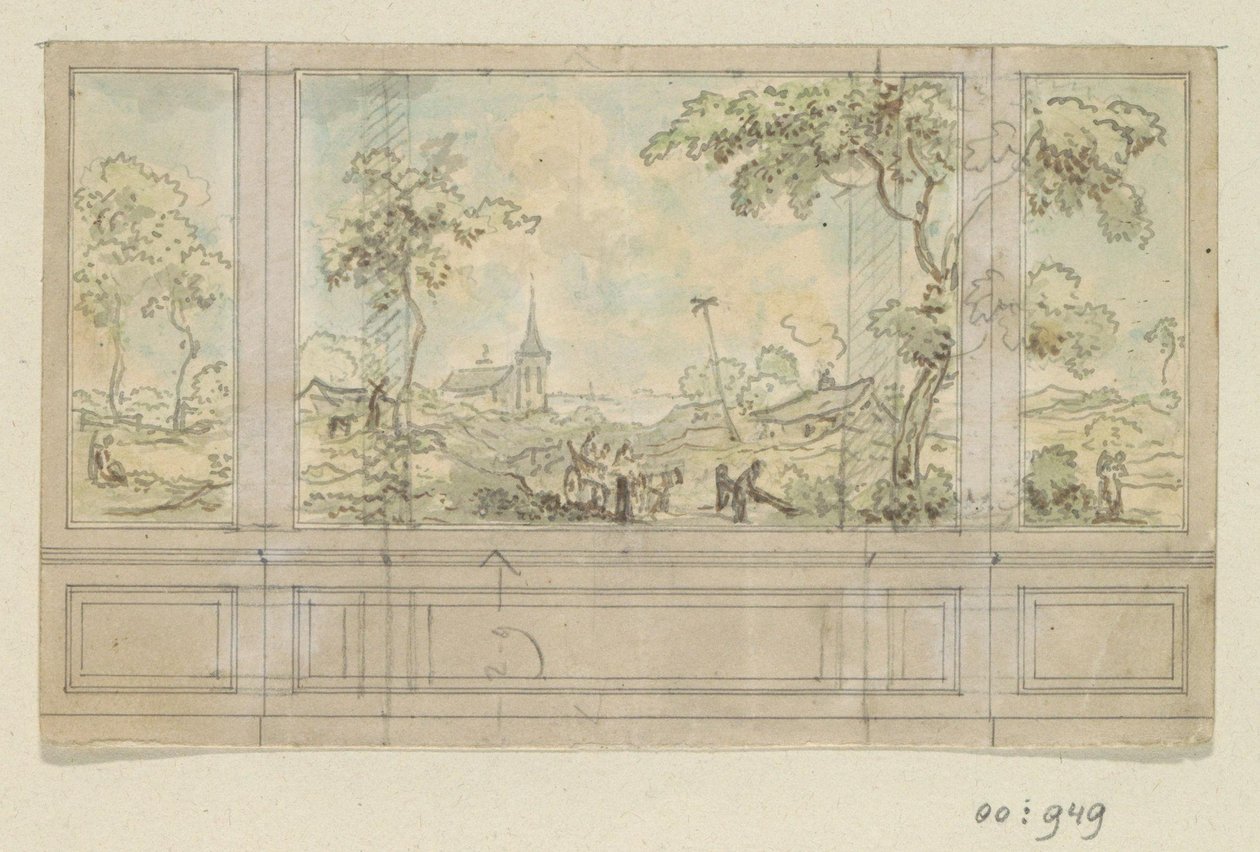 Disegno progettuale per una parete divisoria da Jurriaan Andriessen