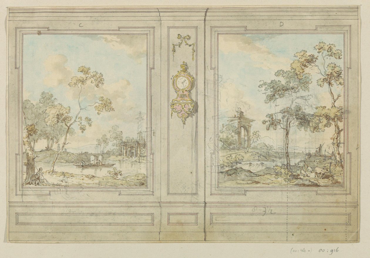 Disegno progettuale per una parete di una stanza da Jurriaan Andriessen