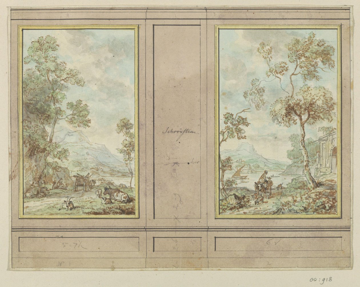 Disegno progettuale per una parete di una stanza da Jurriaan Andriessen