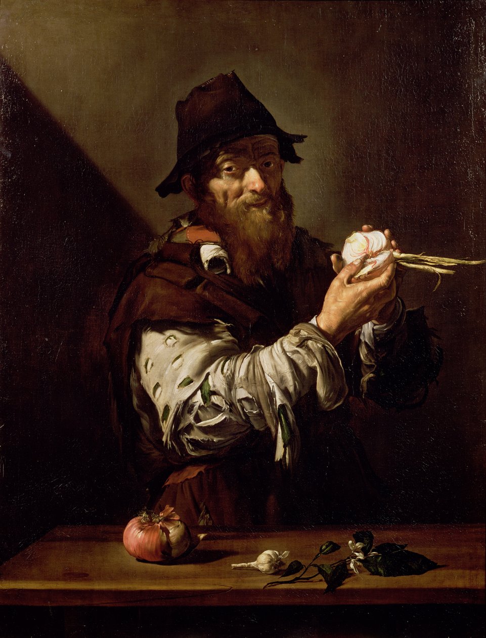 Ritratto di un vecchio con una cipolla da Jusepe de Ribera