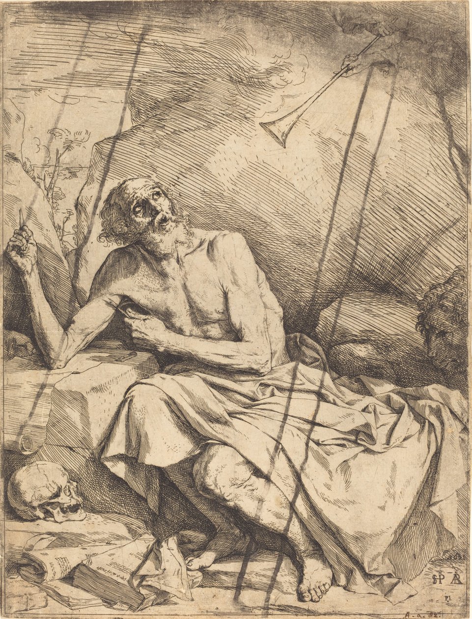 San Girolamo sente la tromba del Giudizio Universale da Jusepe de Ribera