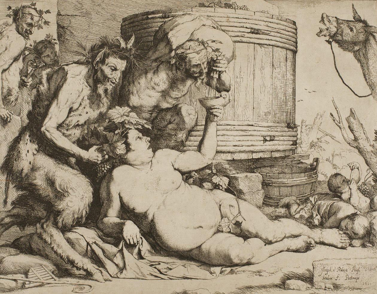 Silenus alla vasca del vino da Jusepe de Ribera