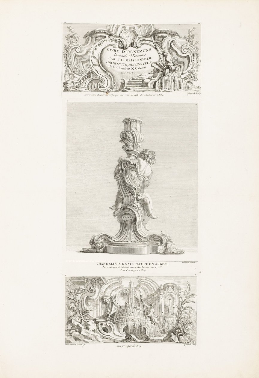 Livres DOrnemens Inventés e Dessines par J.A. Meissonnier Architecte, Dessinateur de la Chambre da Juste Aurèle Meissonnier
