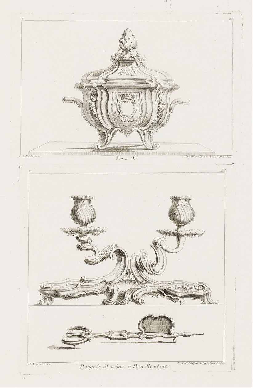 Pot a Oil., Terrine, 5ª tavola da Juste Aurèle Meissonnier