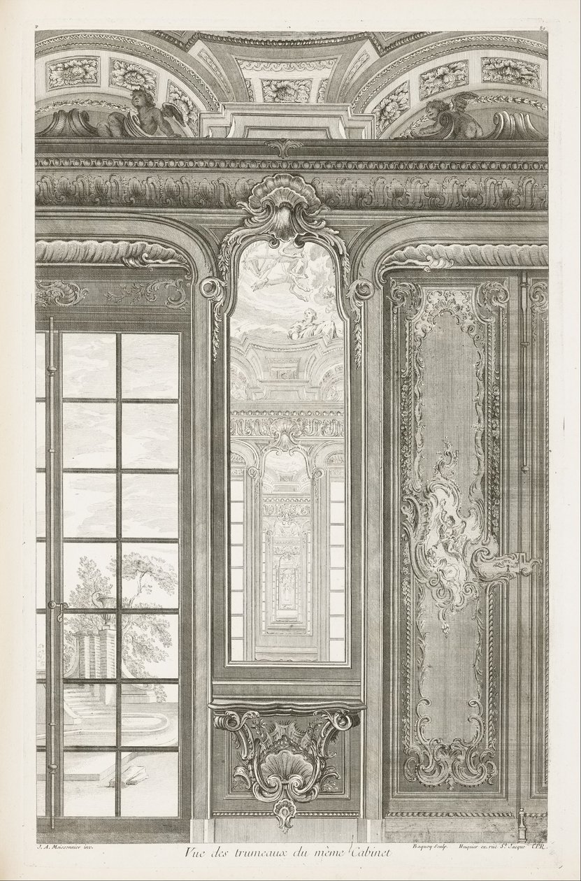 Vista degli specchi dello stesso gabinetto; Vista degli specchi dello stesso gabinetto, 3ª tavola da Juste Aurèle Meissonnier