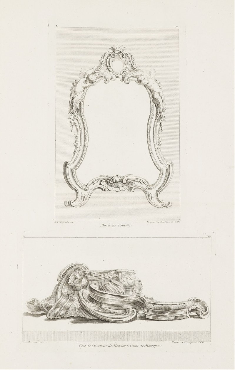 Specchio da Toeletta, 5a Tavola da Juste Aurèle Meissonnier