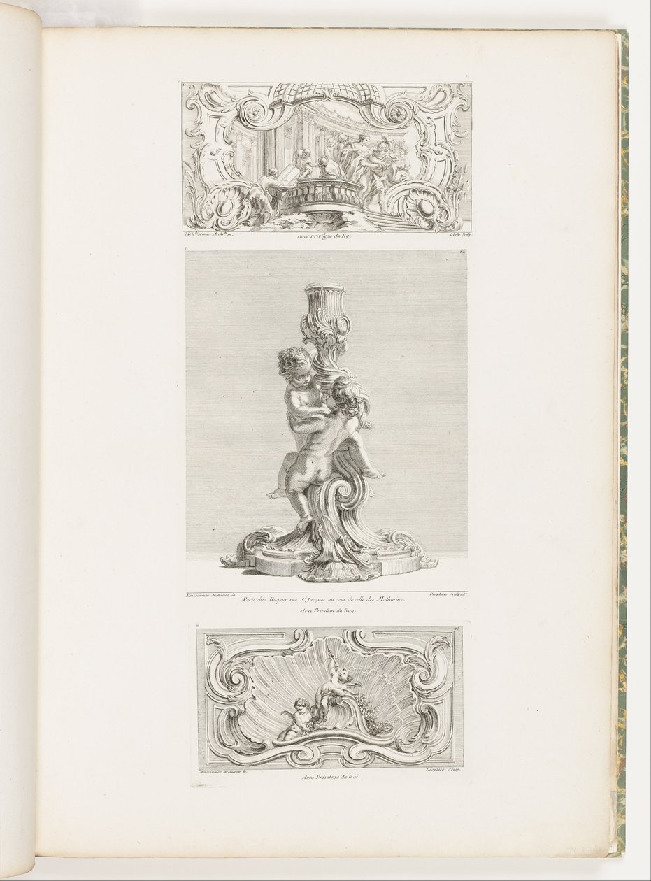 Pannello Ornamentale Raffigurante il Rapimento di Elena, tav. 24 in Oeuvre da Juste Aurèle Meissonnier