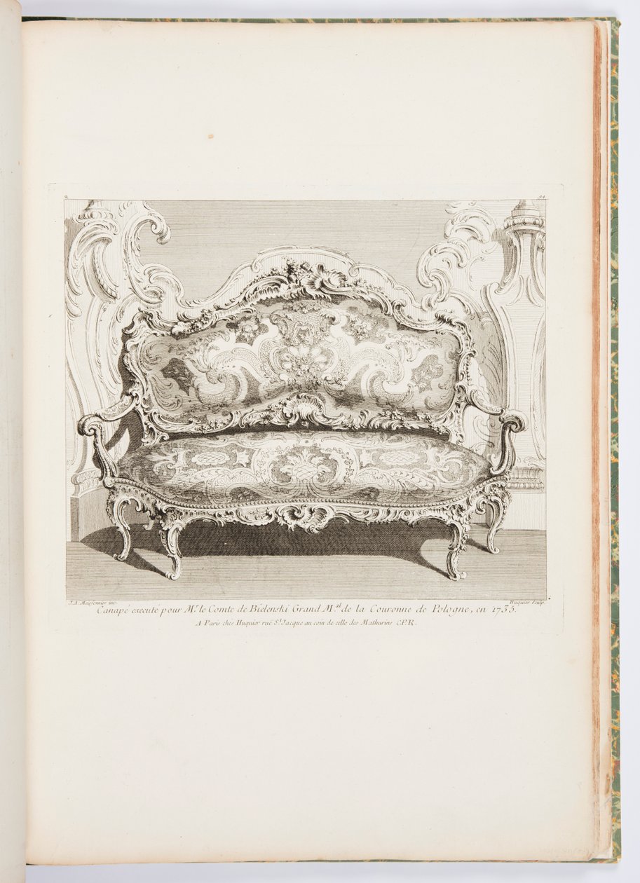 Canapè eseguito per il Conte di Bielinski nel 1735, 4a Tavola da Juste Aurèle Meissonnier