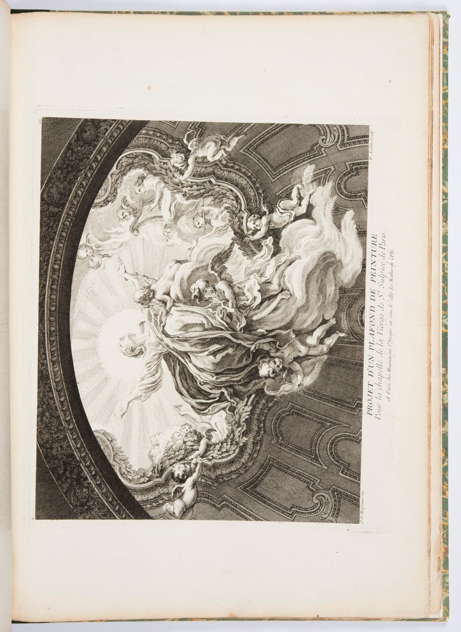 Progetto di un soffitto dipinto per la Cappella della Vergine di St. Sulpice di Parigi, tavola 105, in Oeuvres de Juste-Aurèle Meissonnier da Juste Aurèle Meissonnier