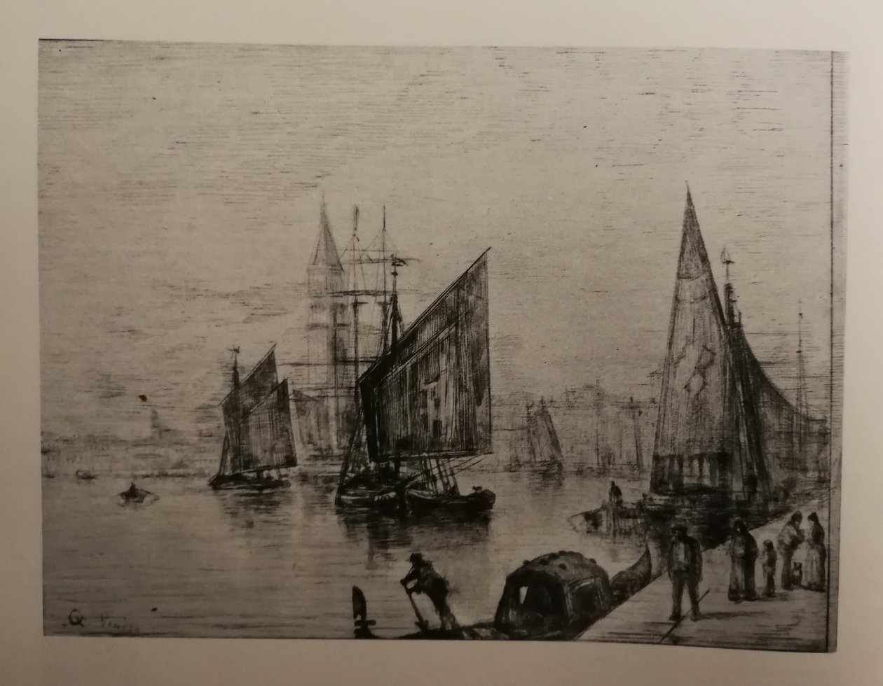 Veduta di Venezia, acquaforte da Justin J. Gabriel