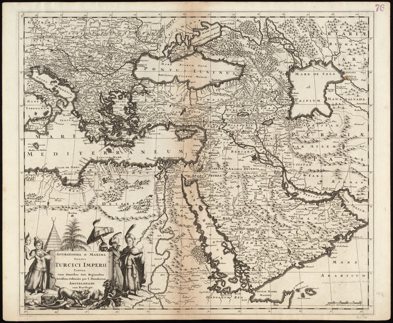 Accuratissima et maxima totius Turcici Imperii tabula cum omnibus suis regionibus novissima delineatio da Justus Danckerts