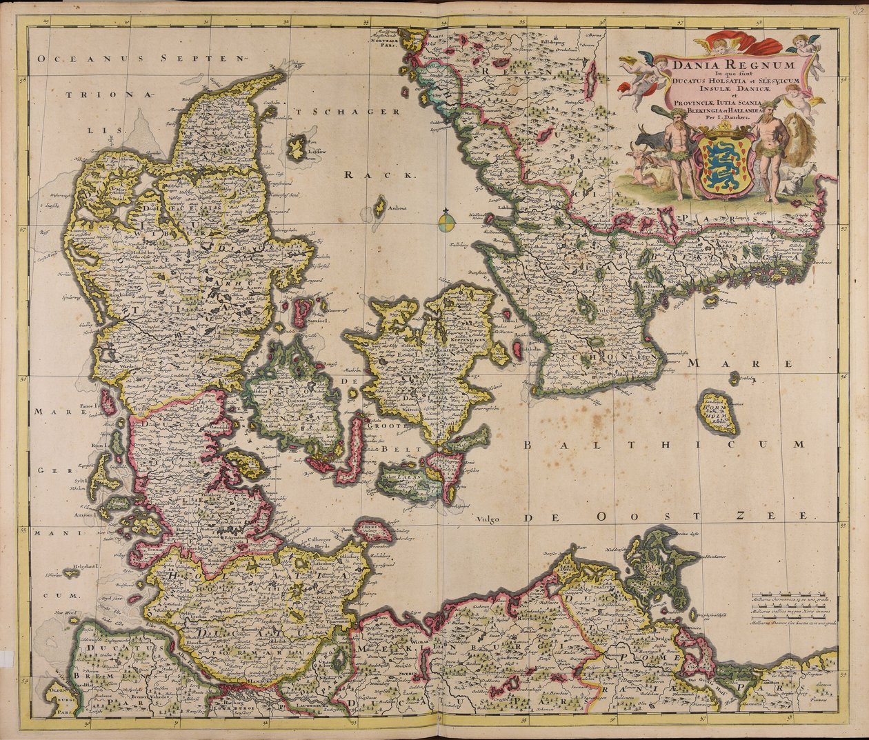 Dania regnum : in quo sunt ducatus Holsatia et Slesvicum insulae Danicae et provinciae Iutia Scania Blekingia et Hallandia da Justus Danckerts