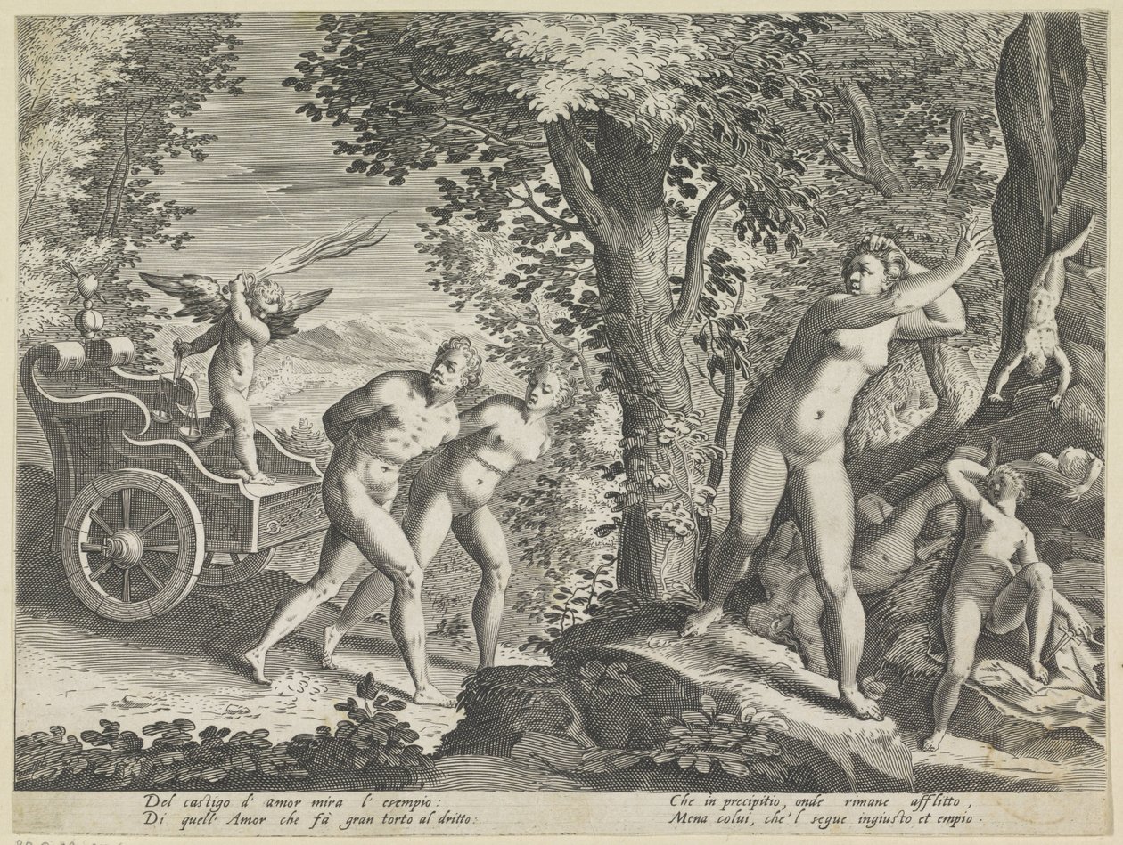 Nudi cacciati da Amore da Justus Sadeler (attributed to)