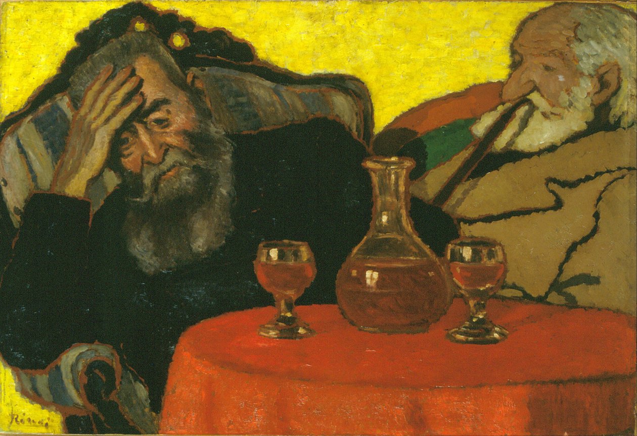 Mio padre e Piacsek, con vino rosso da József Rippl Rónai