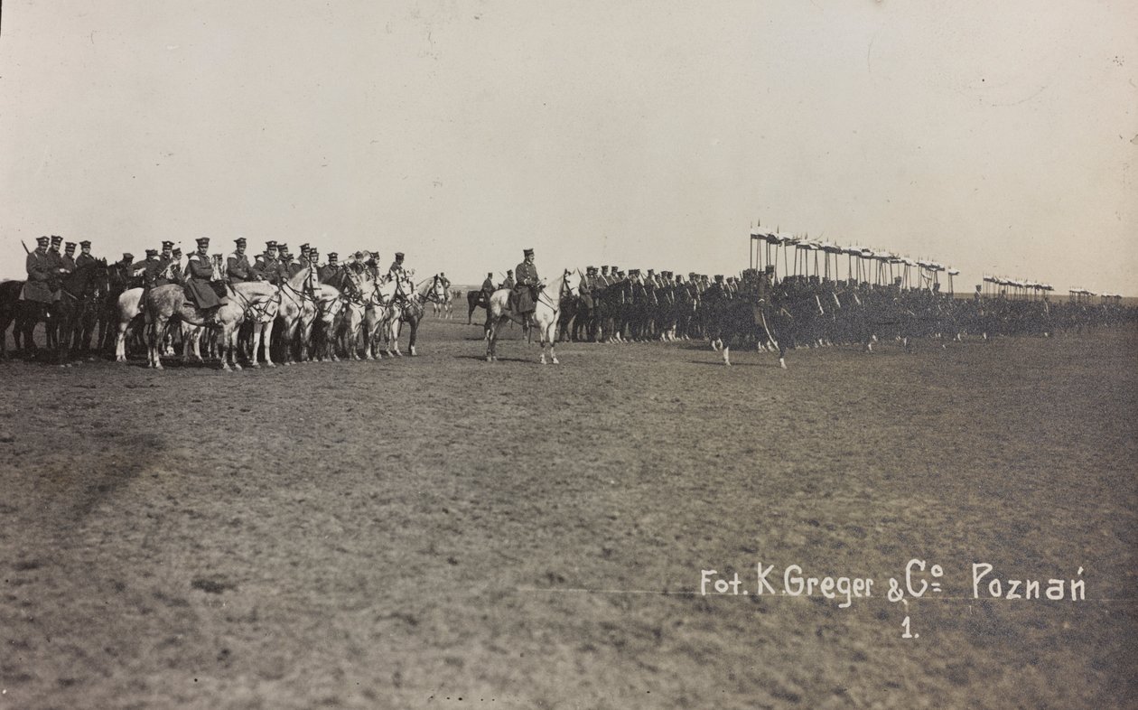 Album "Jack Bosio - Campagna di guerra 1917-1920": Missione militare in Polonia (Varsavia - Posen) marzo-aprile 1919, una batteria a cavallo a Posen (Poznan) da K. Greger