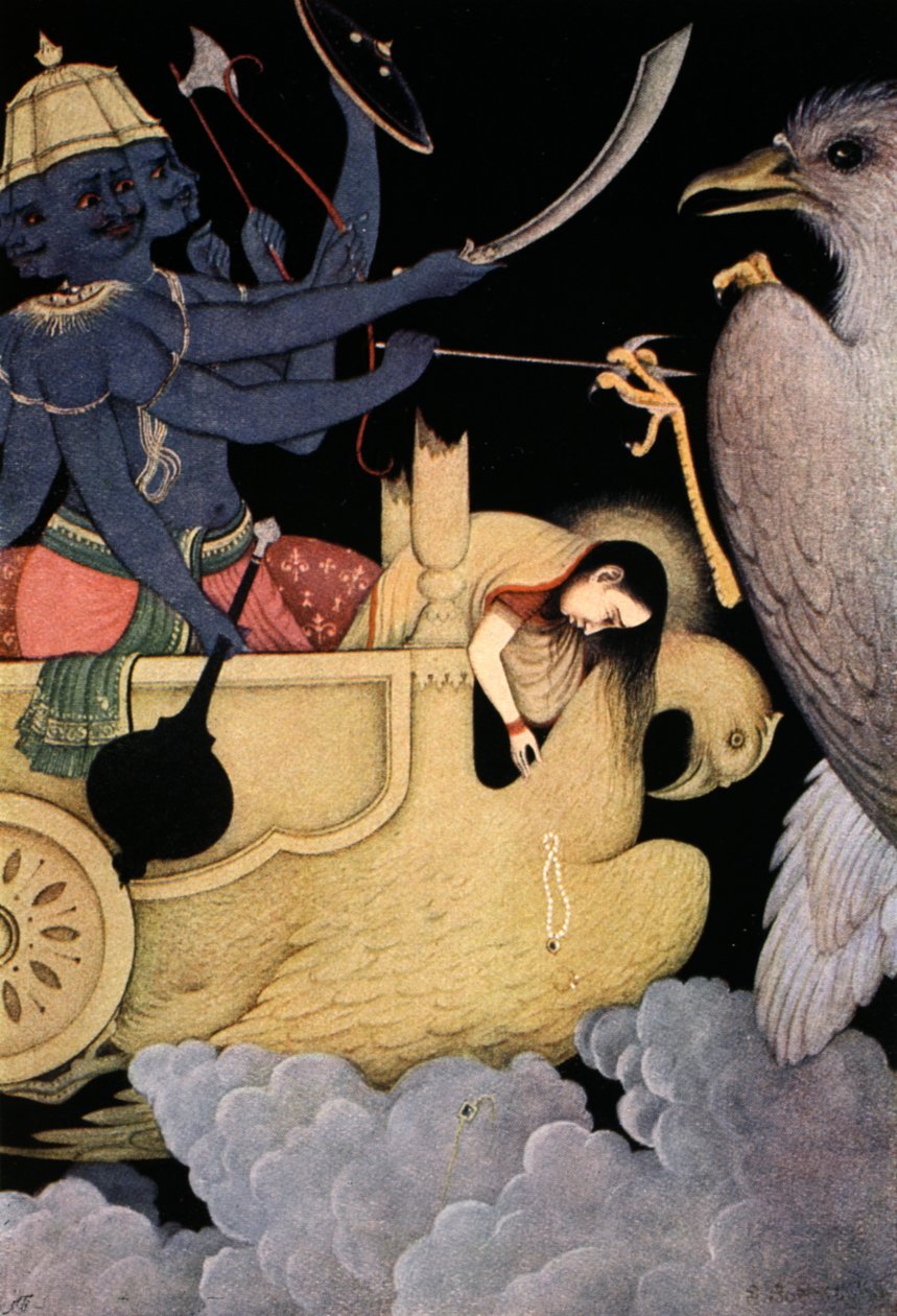 Ravana combatte con Jatayu da K Venkatappa