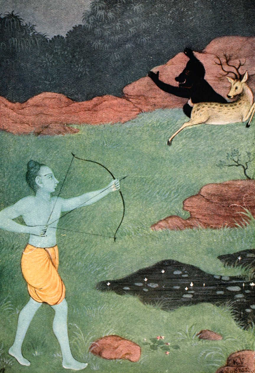 La morte di Maricha, 1913 da K Venkatappa