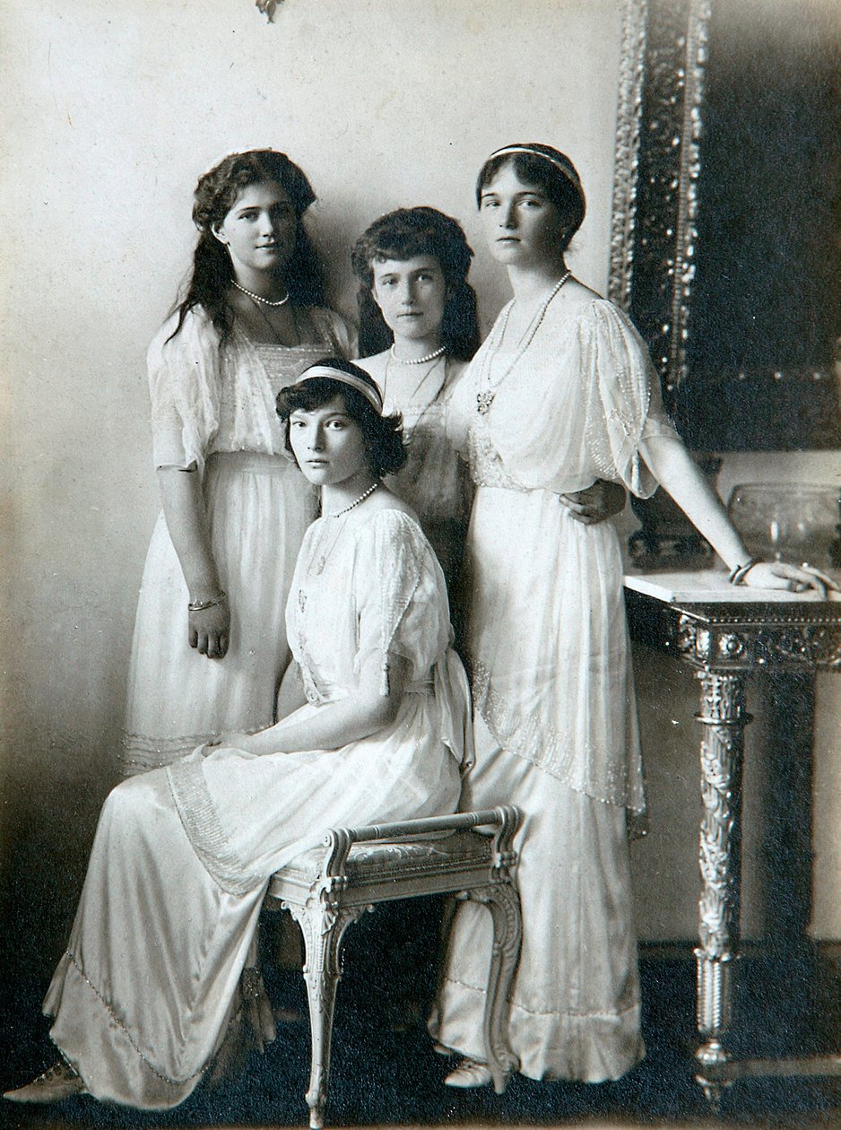 Le quattro figlie dello Zar Nicola II di Russia, 1910s da K. von Hahn