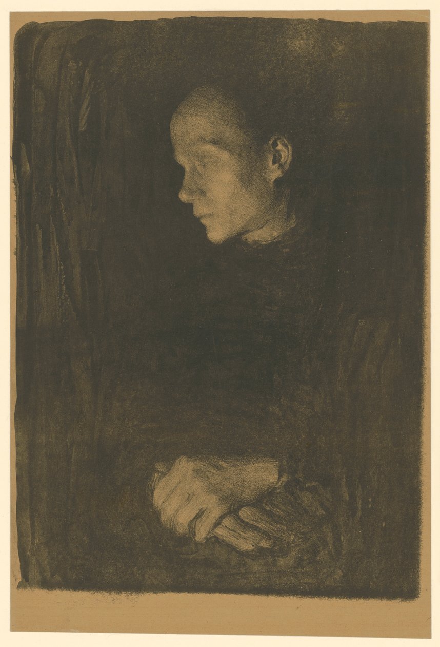 Donna operaia di profilo verso sinistra (versione definitiva, 1° stato) da Käthe Kollwitz