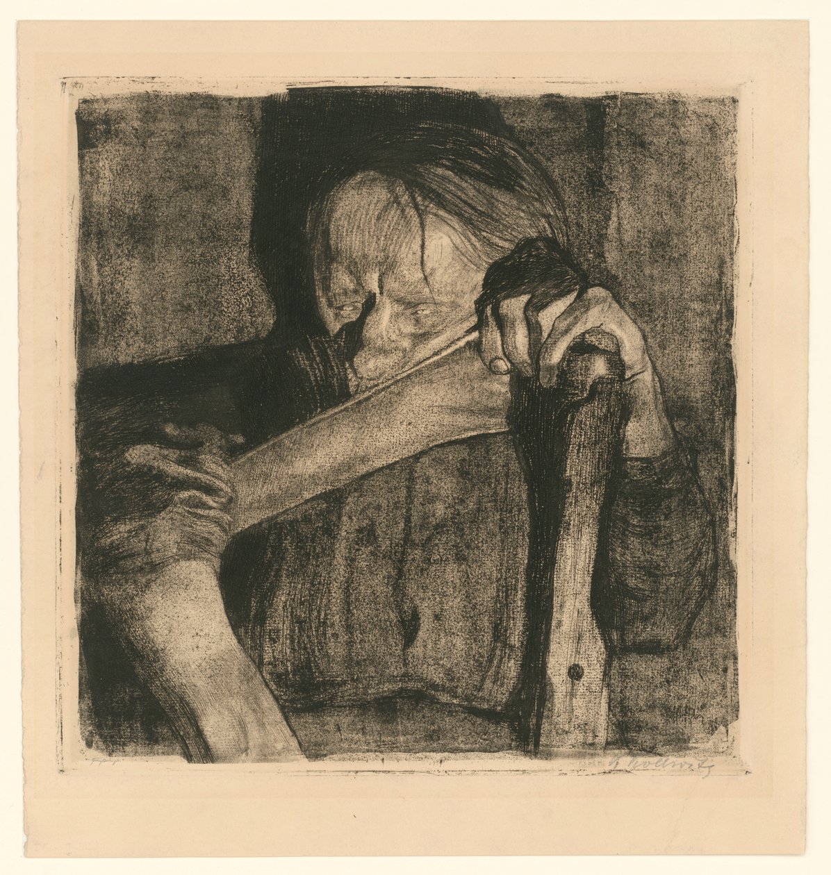 Durante la mietitura (foglio 3 da “Bauernkrieg”, 5ª versione) da Käthe Kollwitz