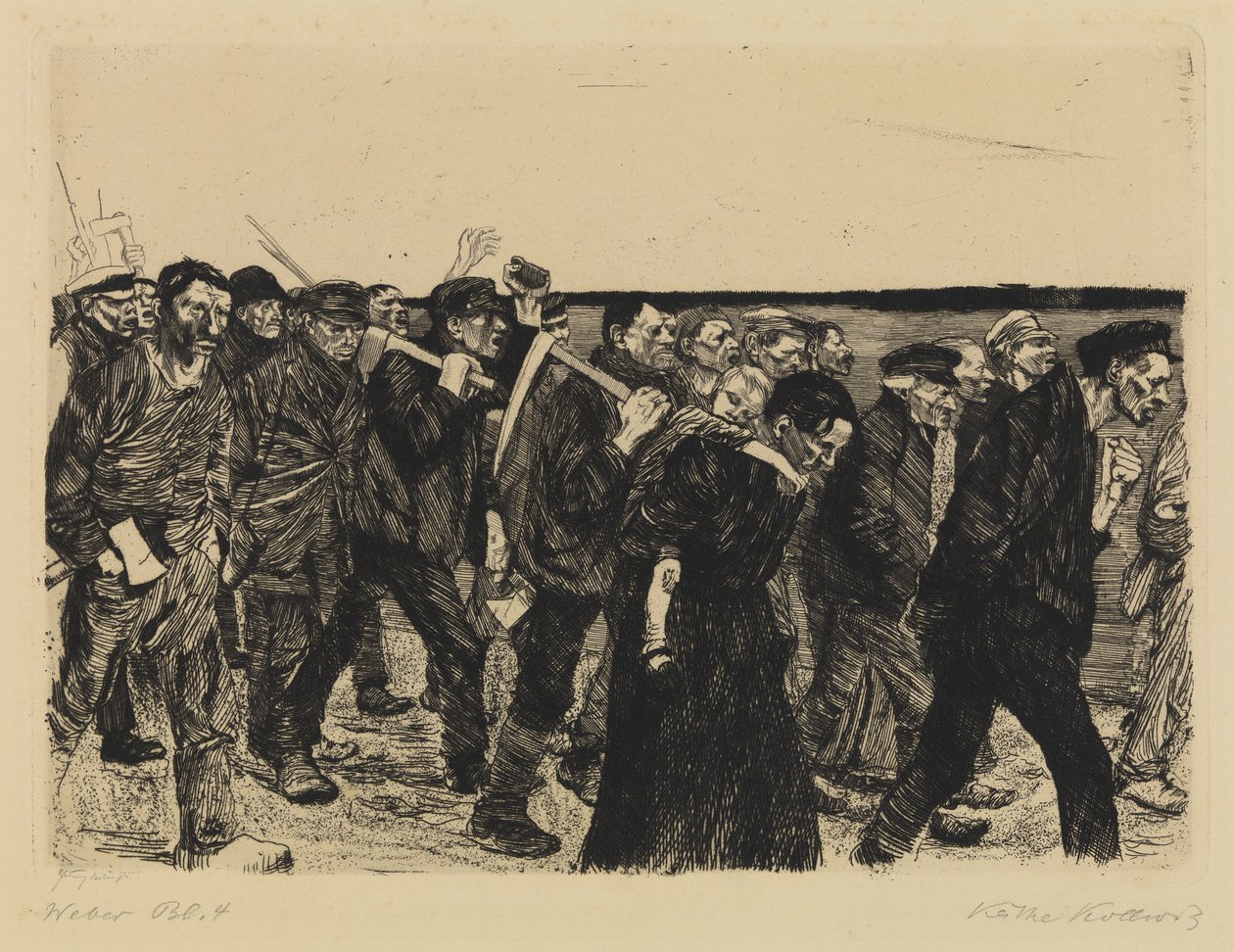 Una rivolta dei tessitori - Marcia dei tessitori da Käthe Kollwitz