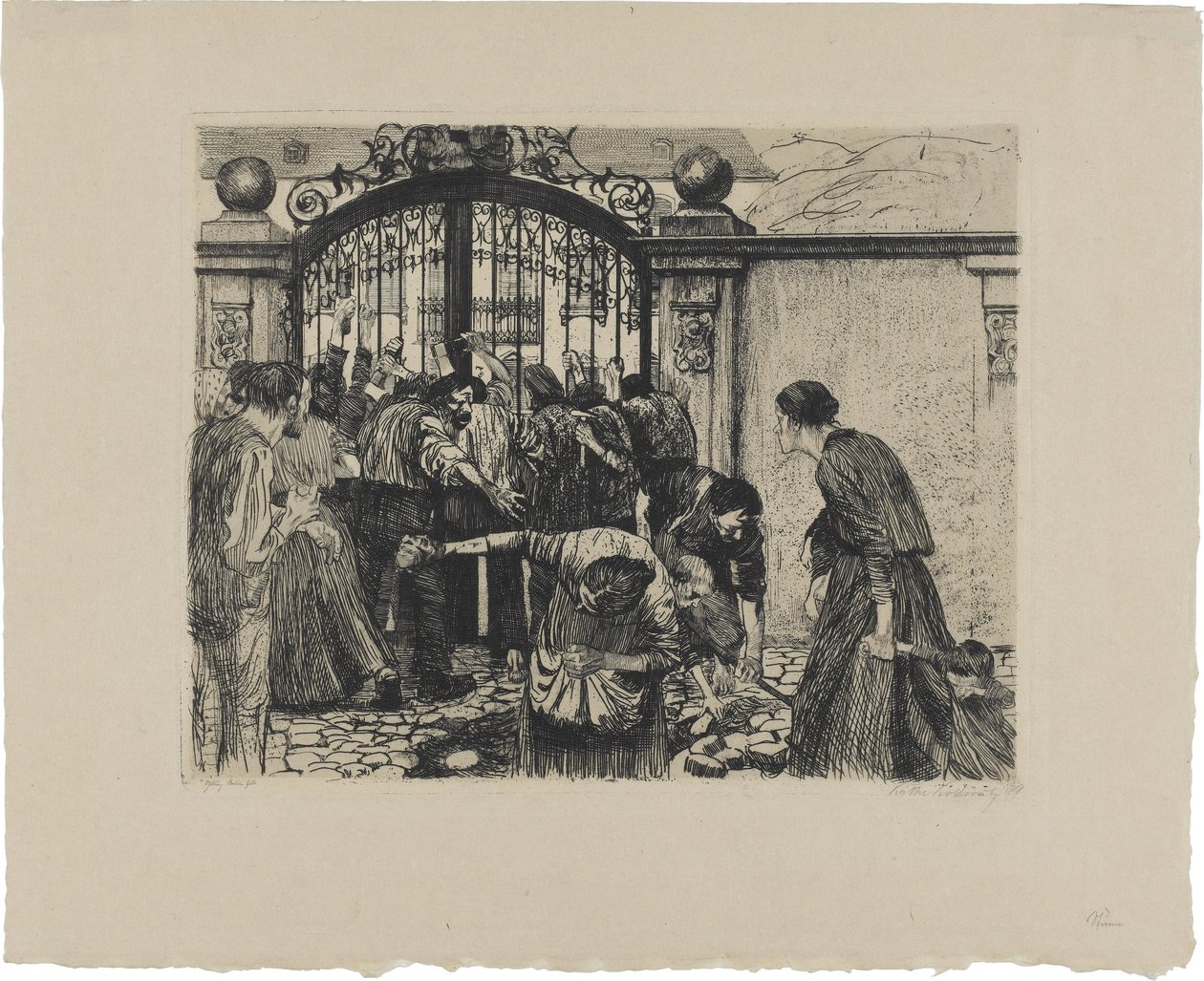 Una rivolta dei tessitori, foglio 5: Tempesta da Käthe Kollwitz
