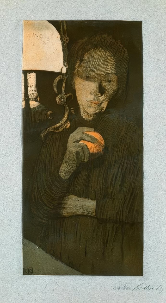 Donna con arancia da Käthe Kollwitz