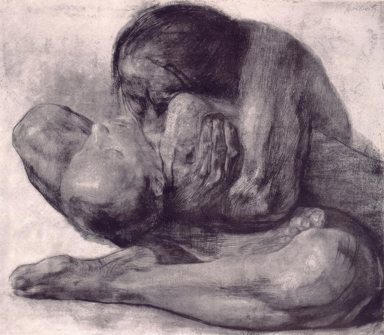 Donna con bambino morto da Käthe Kollwitz