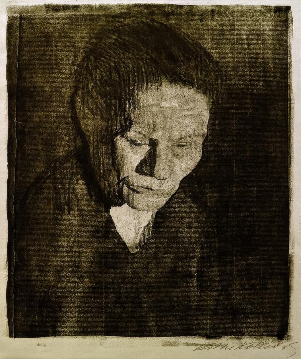Testa di donna chinata da Käthe Kollwitz