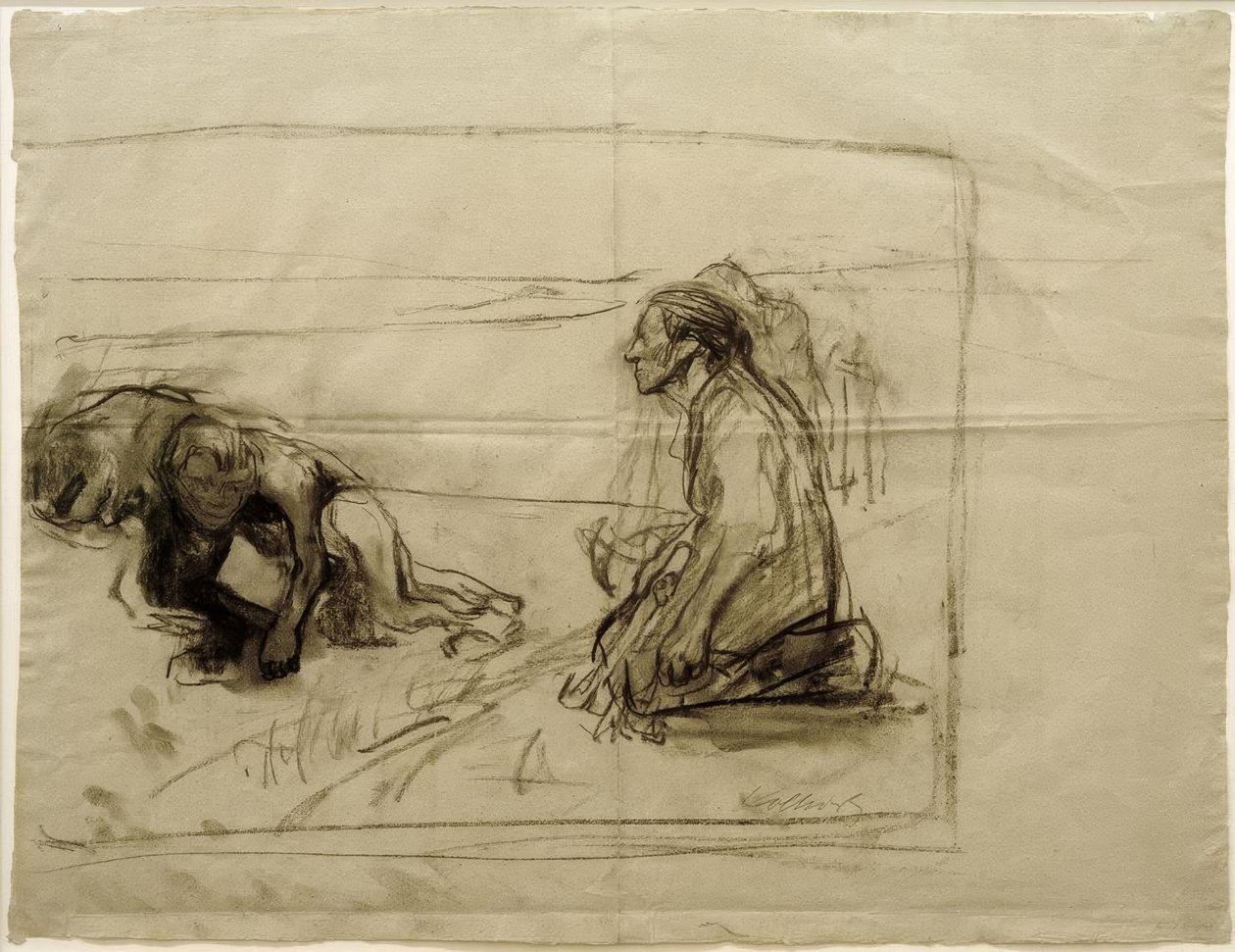 K.Kollwitz, Studio per aratore (Aratore con donna inginocchiata) da Käthe Kollwitz
