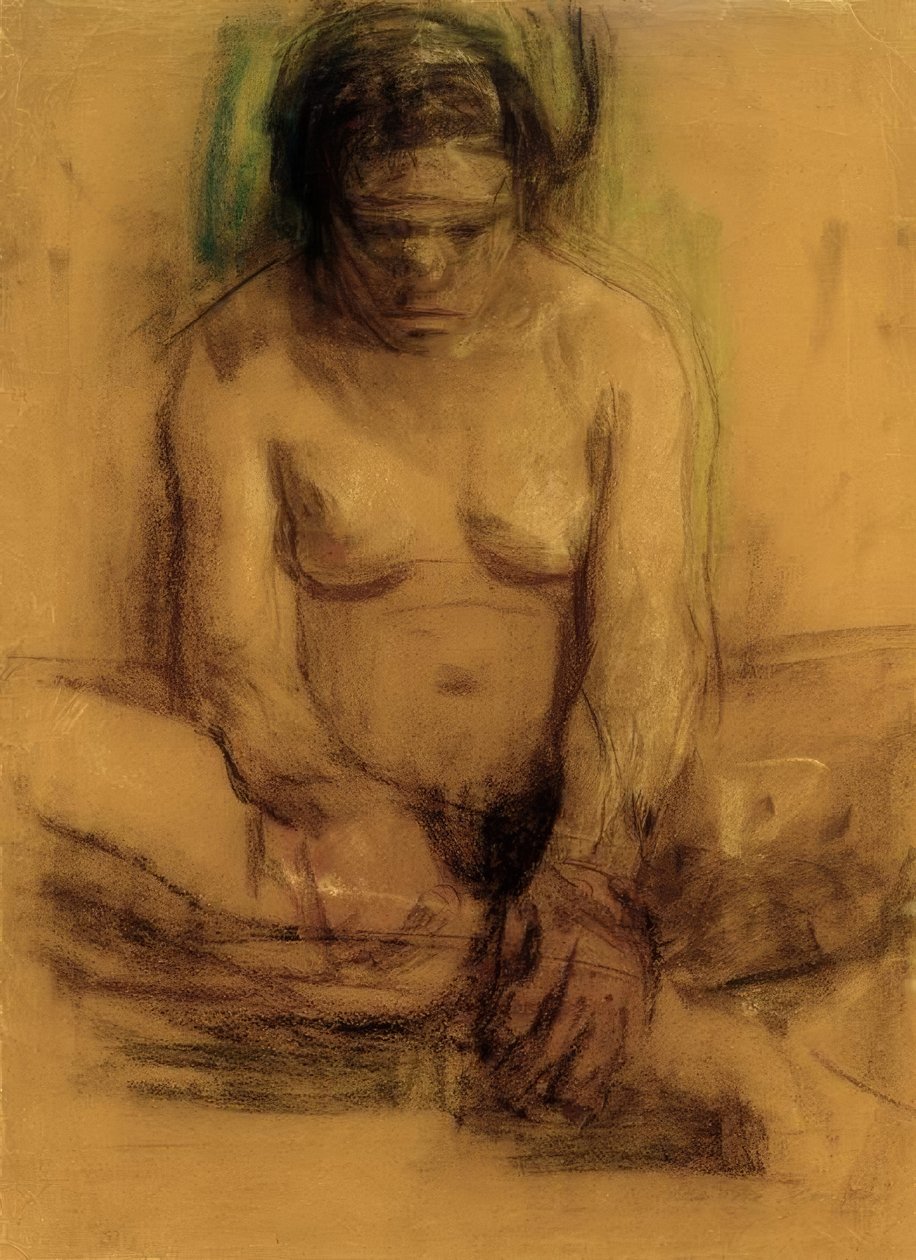 Nudo femminile seduto da Käthe Kollwitz