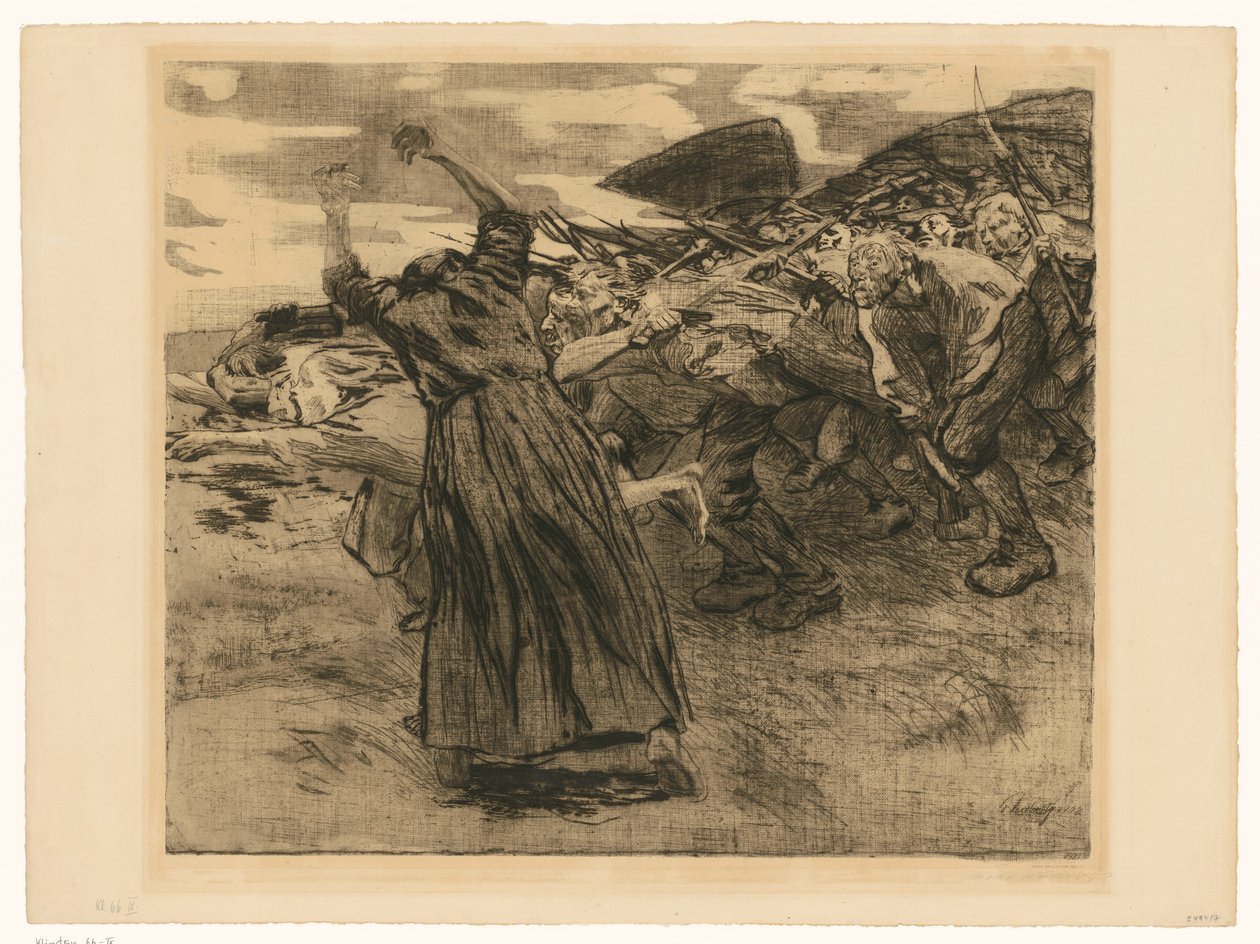 Foglio staccato (foglio 5 da "Bauernkrieg", 9ª versione) da Käthe Kollwitz