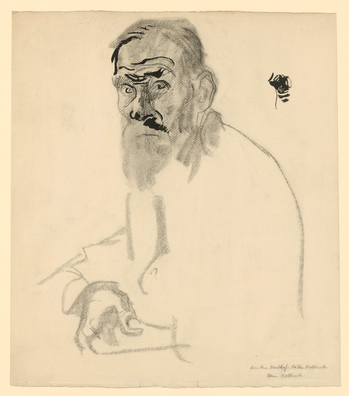 Studio di ritratto di un anziano seduto con la barba da Käthe Kollwitz