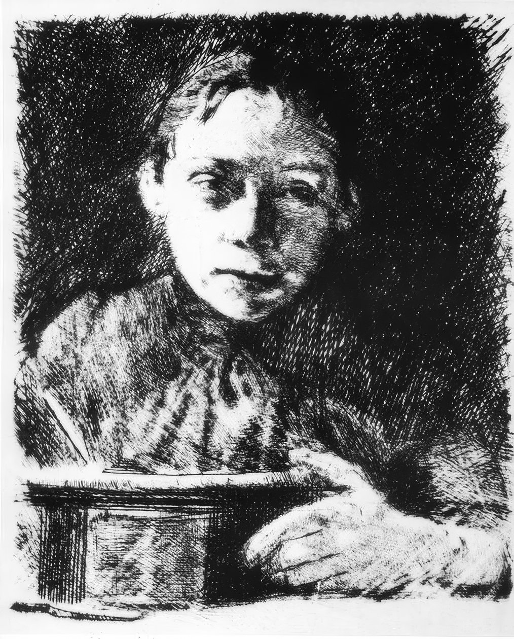 Autoritratto al tavolo da disegno da Käthe Kollwitz