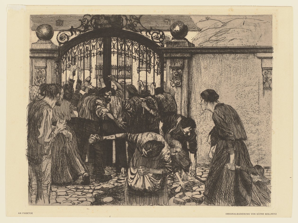 Foglio 5 della serie “La rivolta dei tessitori” da Käthe Kollwitz