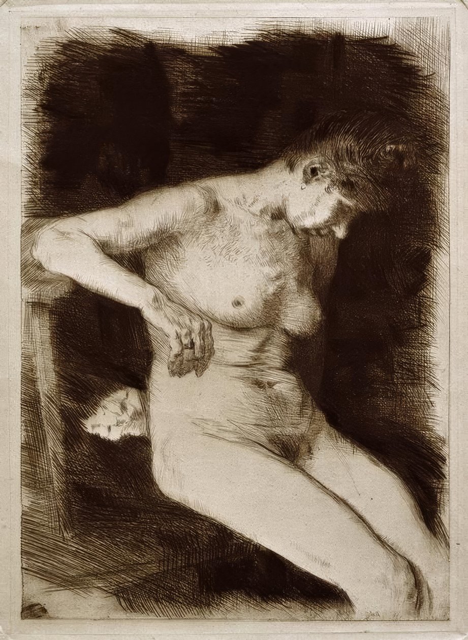 Nudo femminile seduto da Käthe Kollwitz