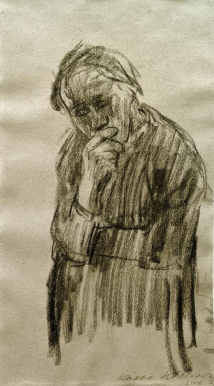 Donna in piedi, con la testa appoggiata sulla mano destra da Käthe Kollwitz