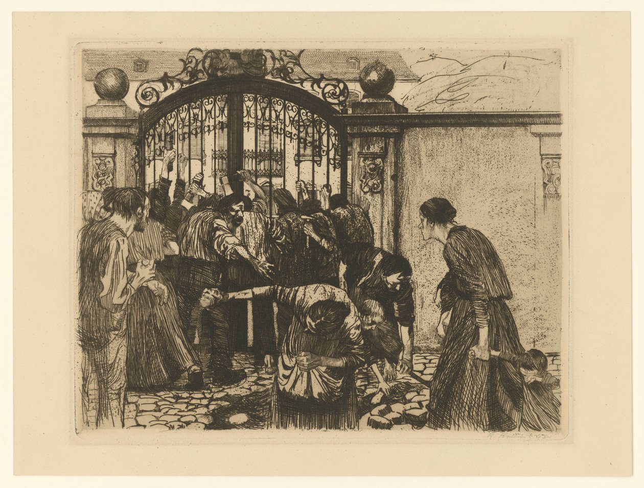 Sturm (foglio 5 da "Una rivolta dei tessitori", 2ª versione) da Käthe Kollwitz
