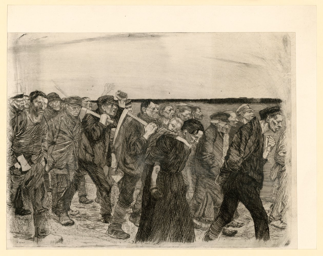 Il corteo dei tessitori (foglio 4 da “Una rivolta dei tessitori”, 2ª versione) da Käthe Kollwitz