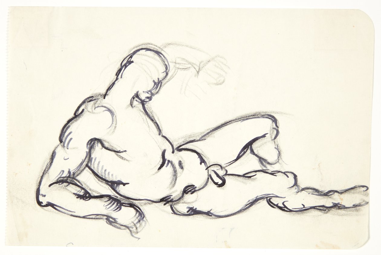 Studio di uomo nudo sdraiato. Studio per la figura di Adamo nel gruppo "Eva risvegliata" da Kai Nielsen