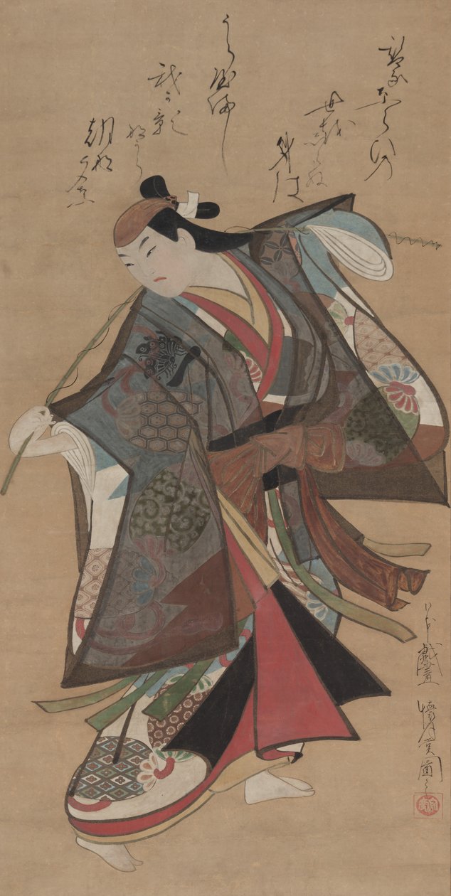 Sanjo Kantaro II nel ruolo di Urashima Taro, inizio 1700 da Kaigetsudô Ando