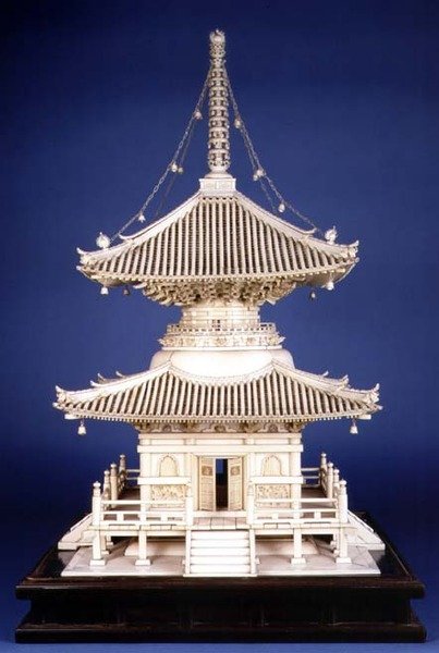 Modello di un santuario del tempio, fine XIX secolo da Kaigyokusai Masatsugu