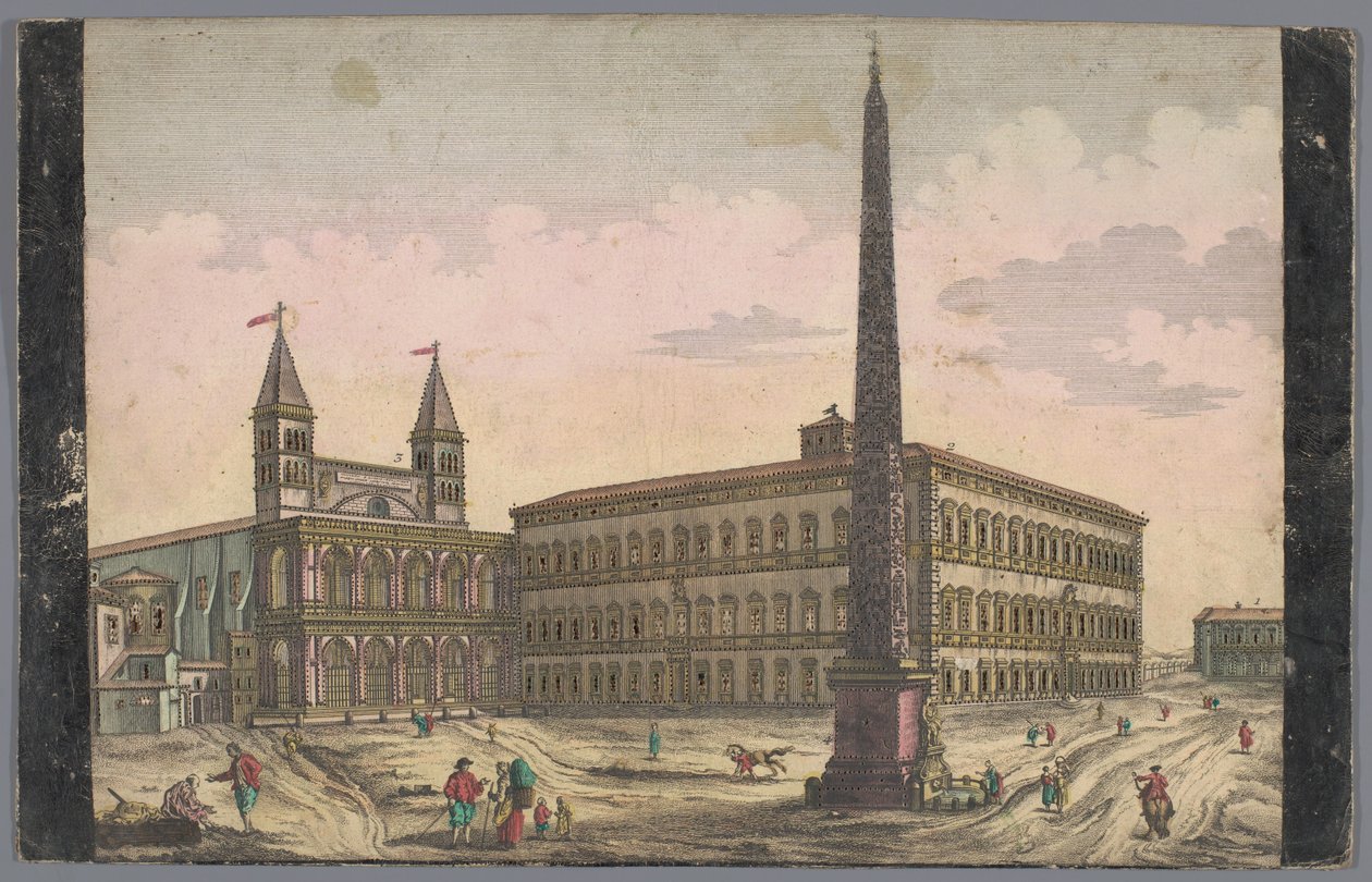 Vista sulla Piazza di San Giovanni in Laterano a Roma da Kaiserlich Franziskische Akademie