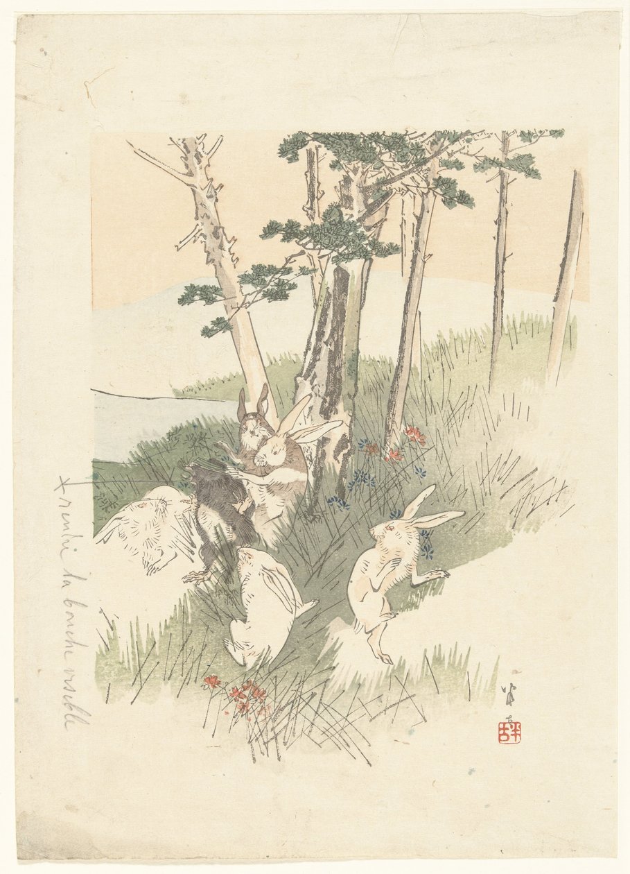 Conigli e una talpa da Kajita Hanko