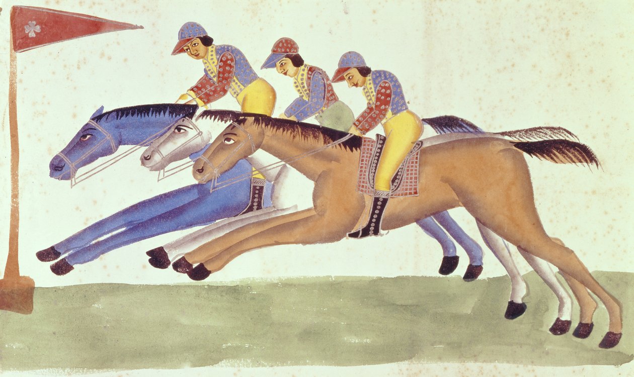 Corse di cavalli in Bengala, c.1830 da Kalighat School